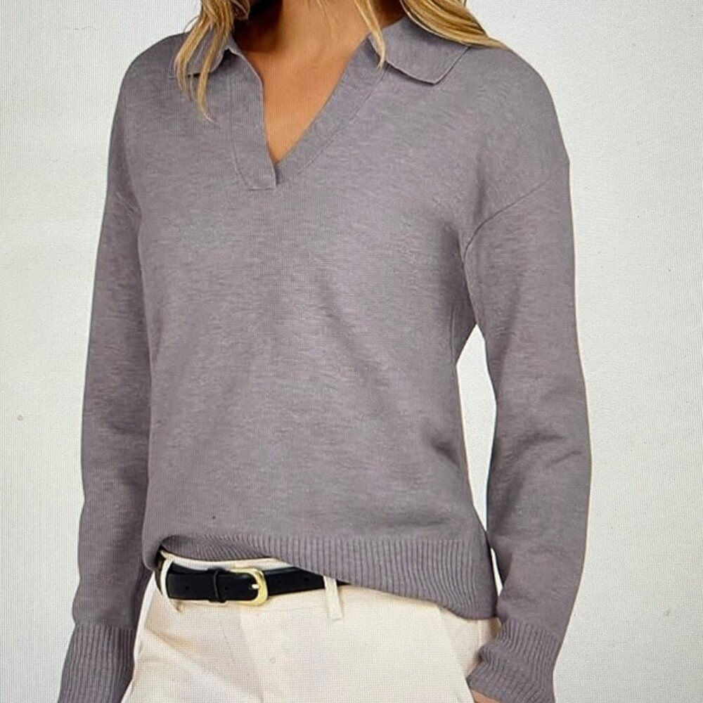 ANRABESS Long Sleeve Polo Top in Nutmeg is New with Tags! Size Medium